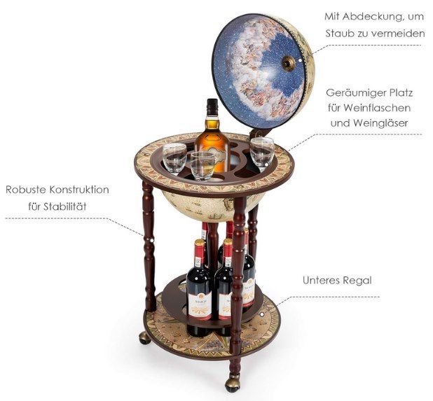 🍾🌏 COSTWAY Globusbarwagen aus Holz für 85,49€ (statt 107€) 🍾🌏 COSTWAY Globusbarwagen aus Holz für 85,49€ (statt 107€)
