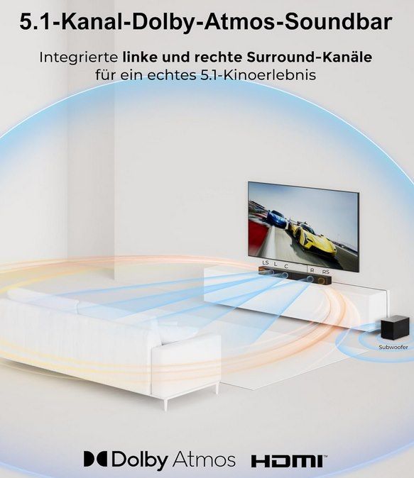 🔊 ULTIMEA Poseidon M60 Boom 5.1 Soundbar mit Dolby Atmos für 114,78€ (statt 140€)