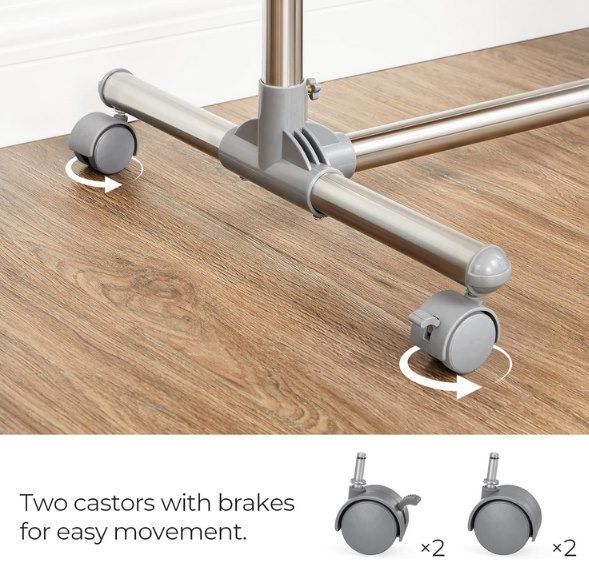 👕 SONGMICS Kleiderständer mit Rollen + höhenverstellbar bis 198cm für 14,95€ (statt 23€)