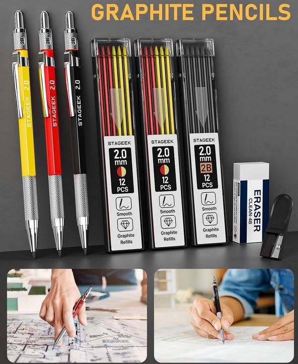 ✏️ 22er Set STAGEEK mechan. Zimmermannsbleistifte für 15,11€ (statt 20€)