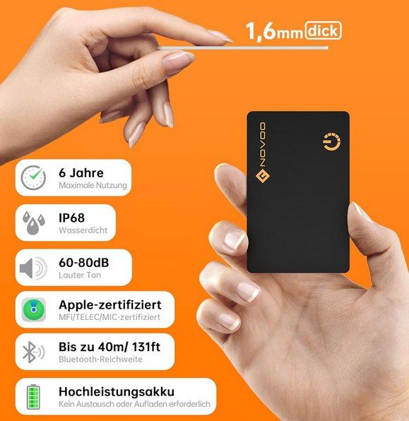 💳 NOVOO Smart Tag Karte für „Wo ist?“ für 9,94€ (statt 13€)   nur für iOS
