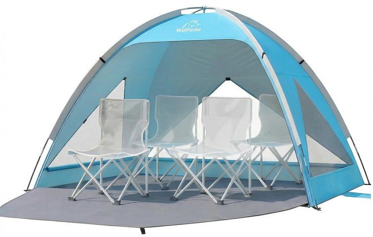 🏖️ Wolfwise Strandmuschel UV Schutz + 3 Belüftungsfenster für 29,99€ (statt 43€)