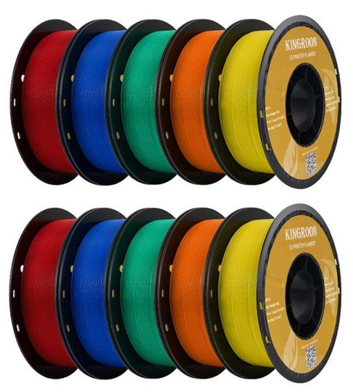 🔴🔵 10x KINGROON PETG 3D-Druckerfilament 1.75mm mit je 1kg für 61,52€ (statt 90€)