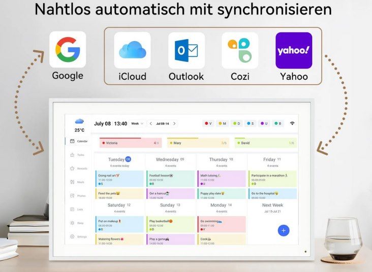 📅 TABWEE 15,6 Zoll Digitaler Bilderrahmen, Kalender & mehr mit Touchscreen für 124,38€ (statt 150€)