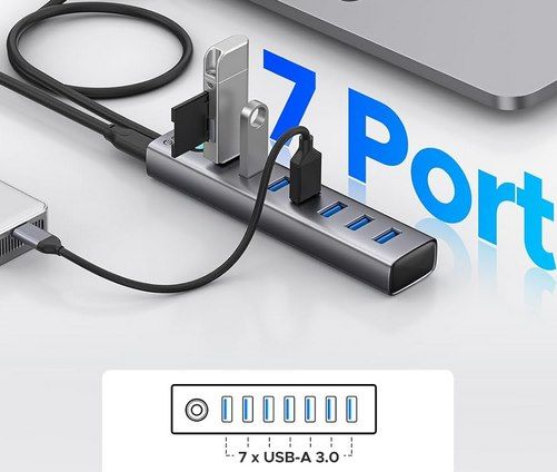 💻 ORICO 7 Port USB 3.0 Hub mit 50cm Kabel für 10,39€ (statt 16€)