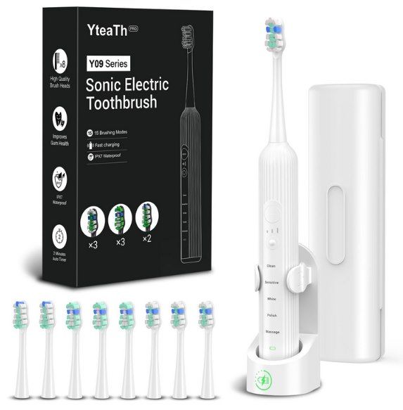 🪥 YTEATH PRO elektrische Schallzahnbürste mit 5 Putzmodi & 3 Stufen für 9,99€ (statt 18€)