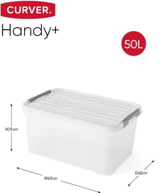 📦 3x CURVER Handy+ 50L Aufbewahrungsbox mit Deckel für 29,99€ (statt 60€)