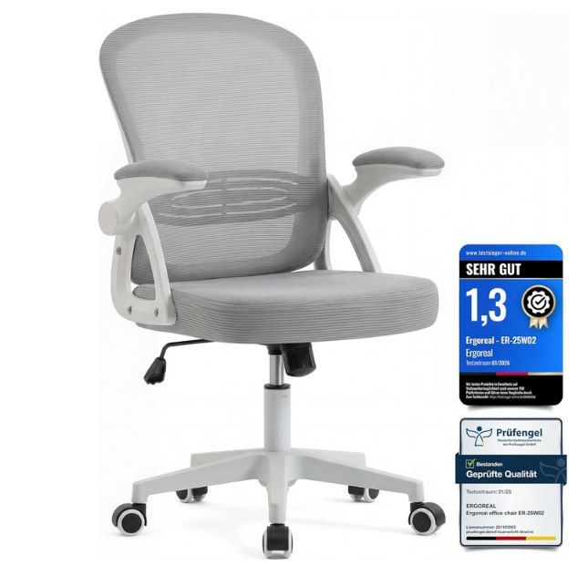 💺 Ergoreal ergonomischer Bürostuhl mit verstellbaren Lehnen für 41,49€ (statt 83€)