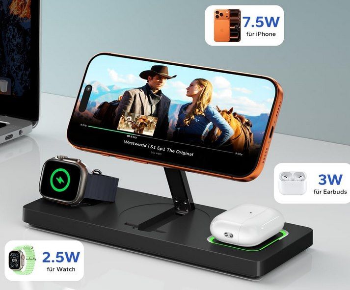 🔋 Eddibox 3in1 Magsafe Ladestation inkl. Adapter für 17,99€ (statt 30€)