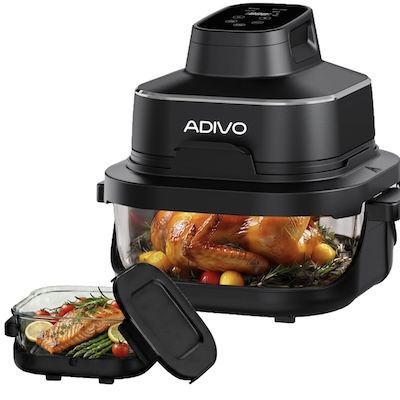 Adivo tragbare Glas Heißluftfritteuse mit 4L & 1.5L für 99,99€ (statt 130€)