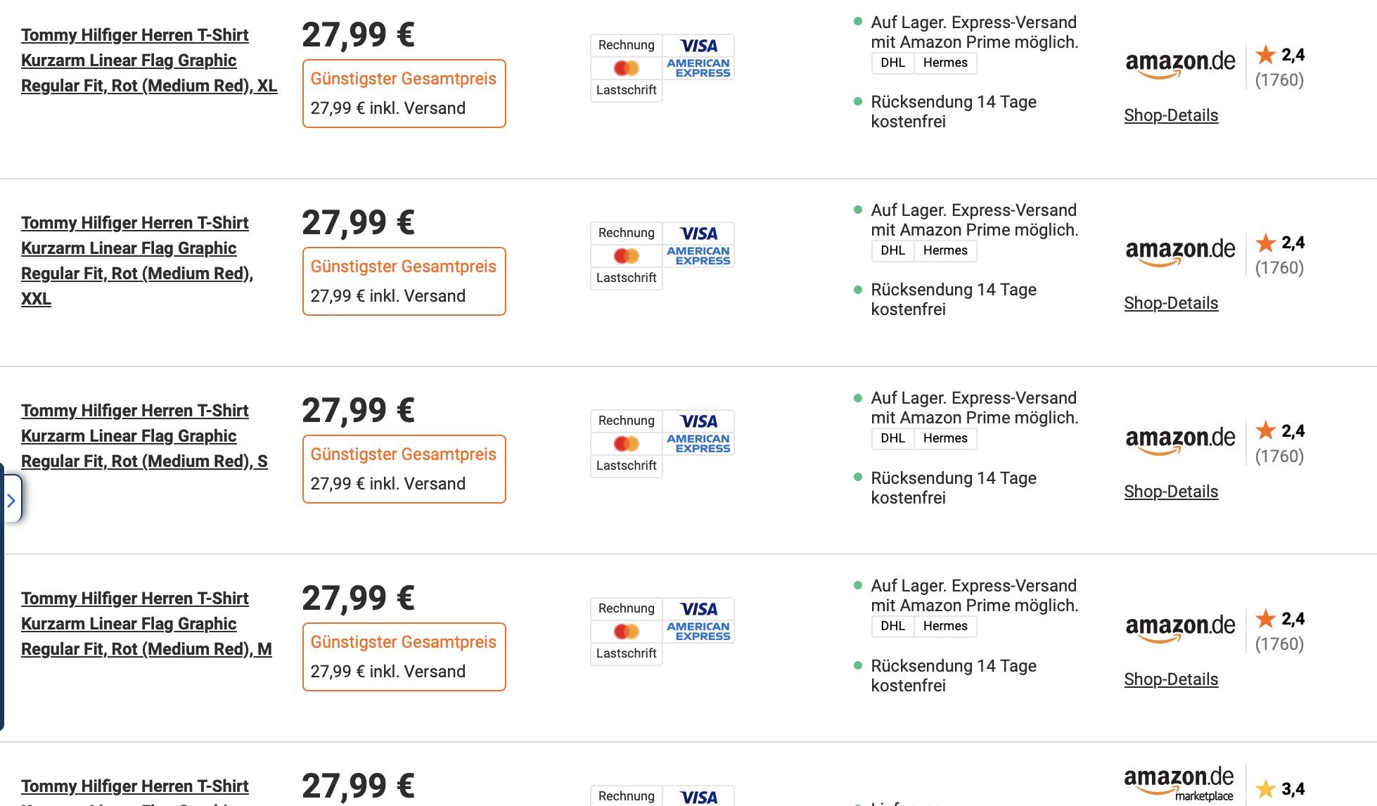 🔝👕 Tommy Hilfiger Herren Kurzarm T Shirt Linear Flag für 27,99€ (statt 33€)