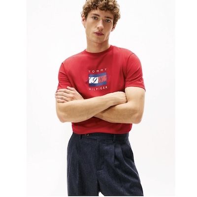 🔝👕 Tommy Hilfiger Herren Kurzarm T-Shirt Linear Flag für 27,99€ (statt 33€)