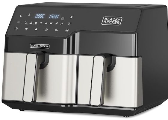 ♨️ Black & Decker Doppelkammer Heißluftfritteuse mit 9L für 78,64€ (statt 112€)