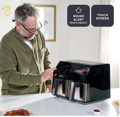 ♨️ Black & Decker Doppelkammer Heißluftfritteuse mit 9L für 78,64€ (statt 112€)