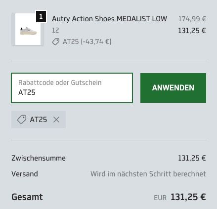 👟 25% Extra auf Autry bei Afew ➡️ z.B. Autry Reelwind Low Sneaker für 138,74€ (statt 175€)