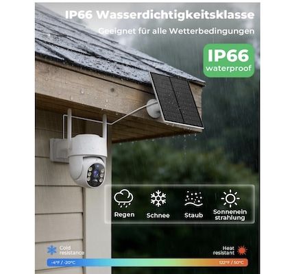 📹 JUFLSKY Solar Überwachungskamera für Außen für 31,49 (statt 45€)