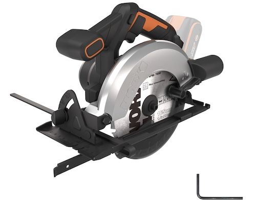 WORX WX526.9 Akku Kreissäge 20V mit 165mm Sägeblatt für 65,45€ (statt 77€)