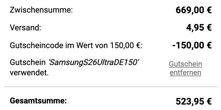 🧨 Samsung Galaxy S26 Ultra für 524€ mit Telekom Allnet Flat 30GB ➡️ für 19€ mtl. 🔥 mit Gewinn