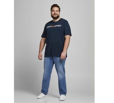 👕🐻 JACK & JONES Male T Shirt Plus Size Logo T Shirt für 10,90€ (statt 18€)   XXL bis 8XL