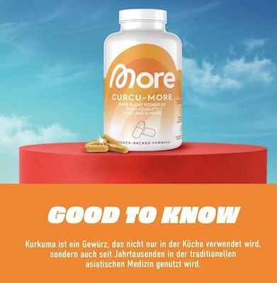 💪🏻 210x MORE Curcumore   Kurkuma Kapseln für 21,27€ (statt 30€)