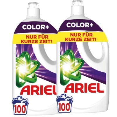 🧺 2x Ariel Flüssigwaschmittel Color+ für 100 Waschladungen 🧨 für 30,98€ (statt 42€)