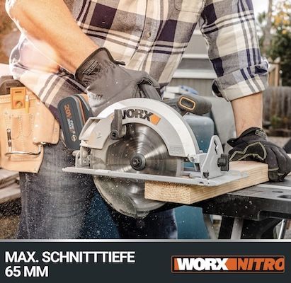 🪚 WORX WX520 Akku Kreissäge mit Akku und Ladegerät für 174€ (statt 209€)