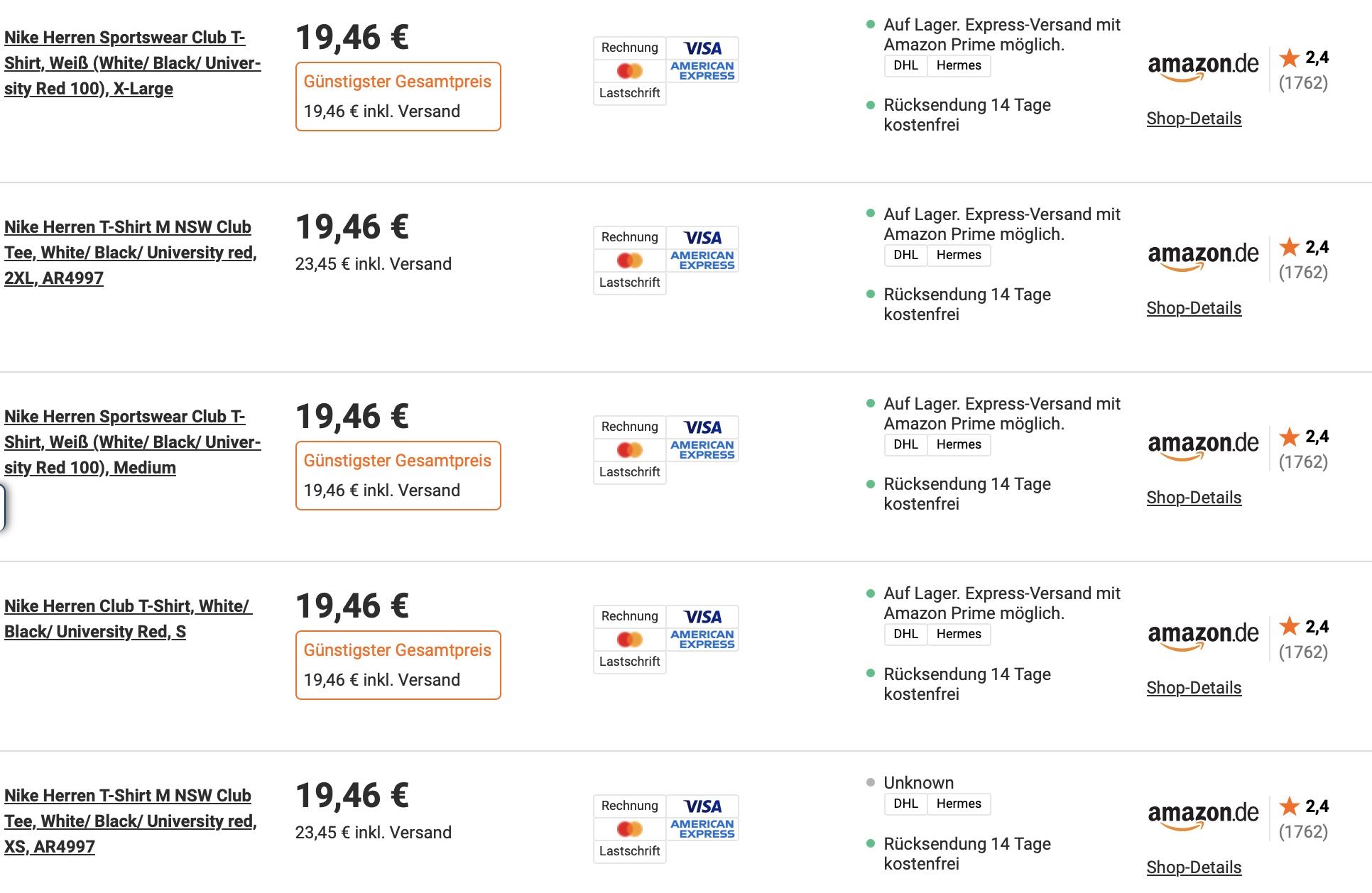 👕 Nike Herren Sportswear Club T Shirt für 19,46€ (statt 23€)