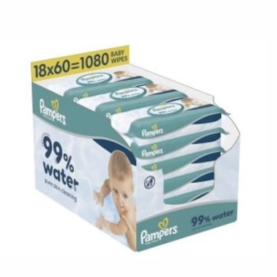 👼🏻 1080x Pampers 99% Water Baby-Feuchttücher für 22,79€ (statt 31€) – 0,02€ pro Tuch