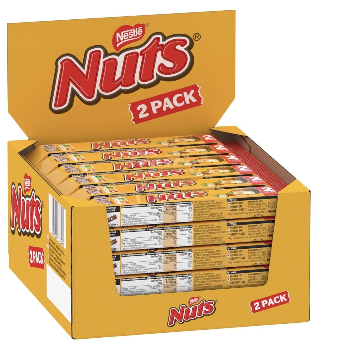🤯 1,44kg! 48x 30g Nestlé NUTS Schokoriegel für 20,85€ (statt 25€)