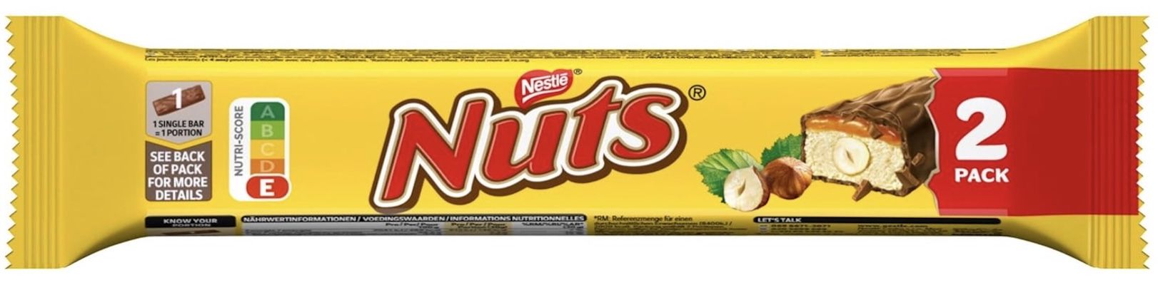 🤯 1,44kg! 48x 30g Nestlé NUTS Schokoriegel für 20,85€ (statt 25€)