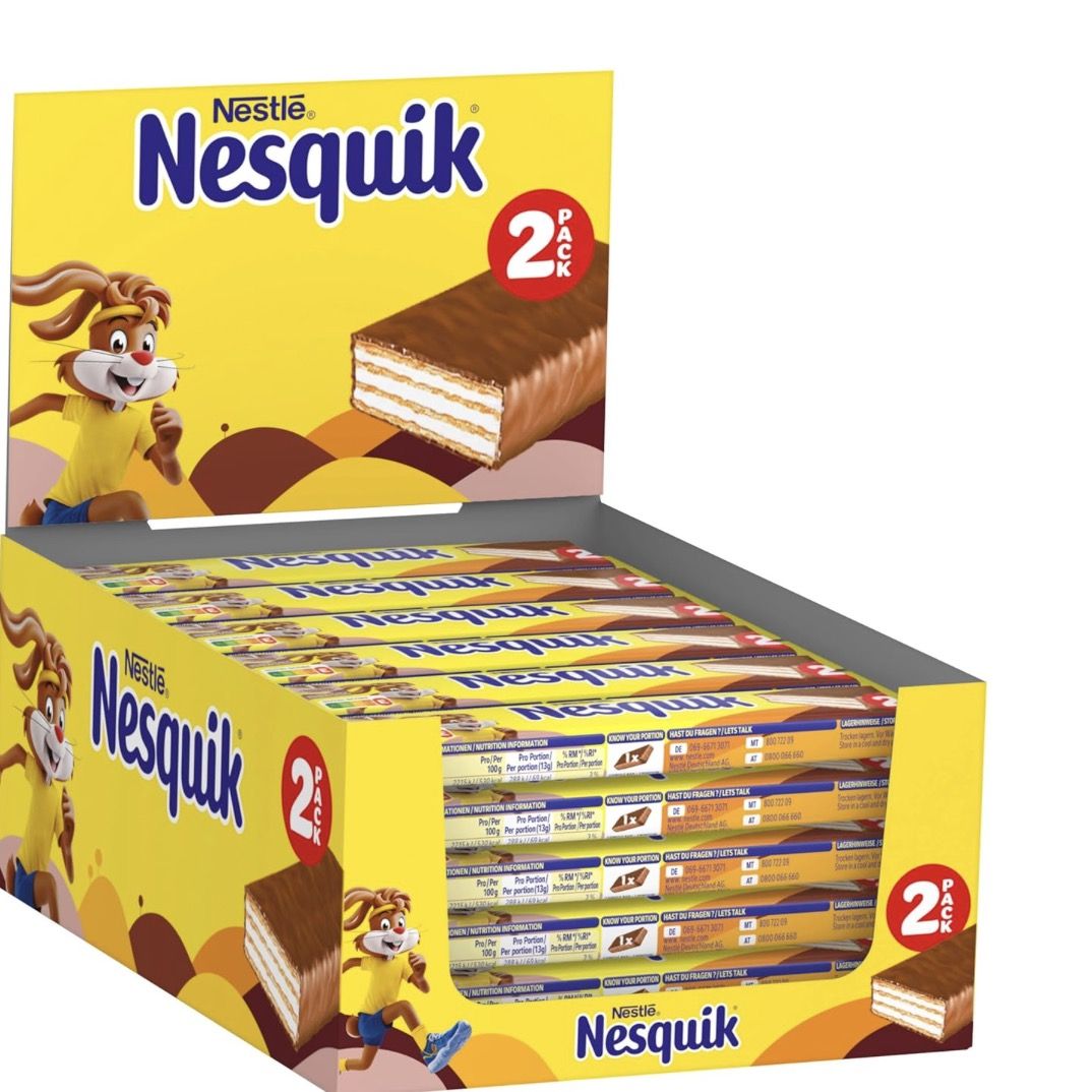 🤯🍫 Amazon: KitKat, Lion, Nuts, Milka & mehr 👉🏻 Schokoriegel im Sale z.B. NESQUIK Knusperwaffel für 15€ (statt 23€)
