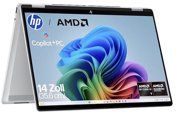 💻 HP OmniBook X Flip 2in1 Next Gen 14 AI Laptop mit 16/512GB für 779€ (statt 900€)