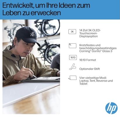 💻 HP OmniBook X Flip 2in1 Next Gen 14 AI Laptop mit 16/512GB für 779€ (statt 900€)