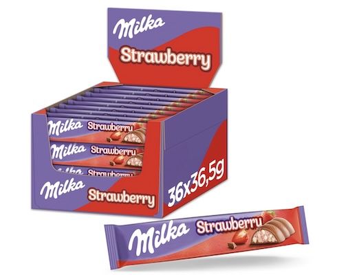 1,3 Kg! 🤤 36x 36,5g Milka Choco Erdbeer Riegel für 18,89€ (statt 28€)   0,52€ pro Riegel