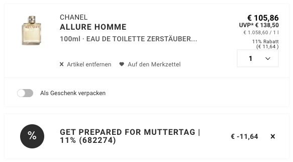 🌸 Chanel Allure Homme 100ml Herren Eau de Toilette ➡️ für 94,22€ (statt 112€) 🌸 Chanel Allure Homme 100ml Herren Eau de Toilette ➡️ für 94,22€ (statt 112€)