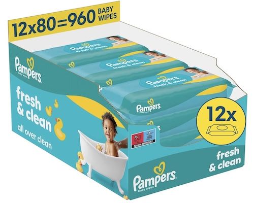 👼🏻 960x Pampers Fresh Clean Feuchttücher 16,95€ (statt 21€)   0,02€ pro Tuch
