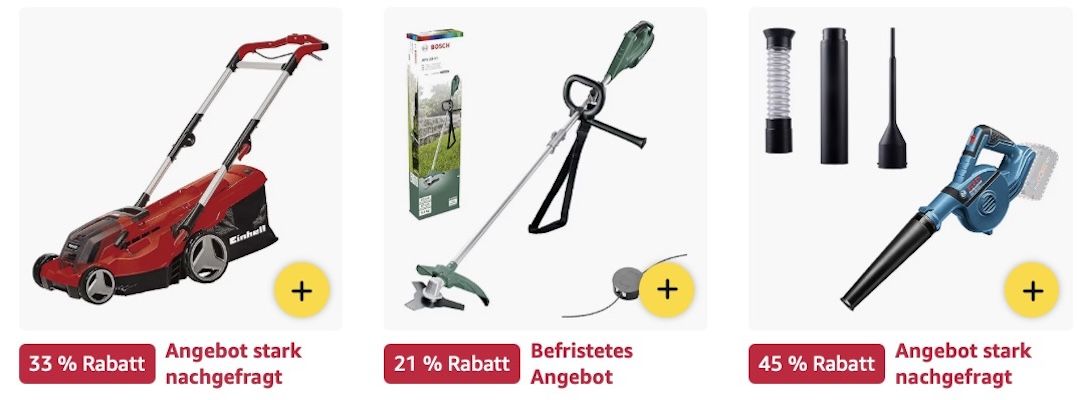 🏡 Amazon: Rasenmäher & Gartenwerkzeuge Sale z.B. 🪚 Bosch 18V Akku-Kettensäge für 81€ (statt 92€) 🏡 Amazon: Rasenmäher & Gartenwerkzeuge Sale z.B. 🪚 Bosch 18V Akku Kettensäge für 81€ (statt 92€)