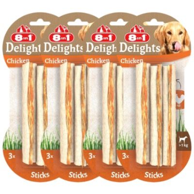 🐓💨🐕 4x 8in1 Delights Chicken Sticks mit je 3 Stück 🔥 ab 9,22€ (statt 16€)