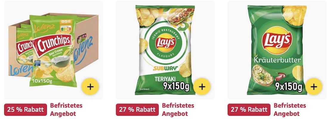 😋 Amazon: Chips und Knabbereien im Sale z.B. 1,32kg Tortilla Chips BBQ Style für 14€ (statt 24€) 😋 Amazon: Chips und Knabbereien im Sale z.B. 1,32kg Tortilla Chips BBQ Style für 14€ (statt 24€)