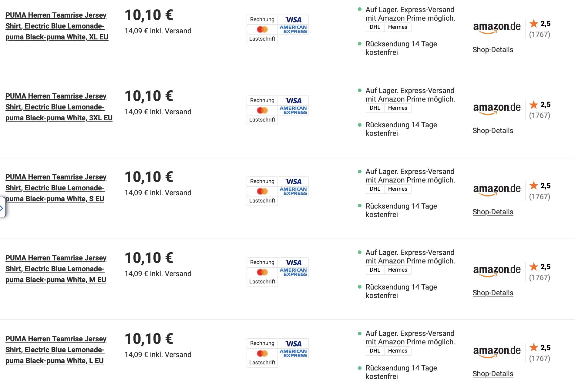 👕 Puma Teamrise Herren Shirt in Blau für 10,10€ (statt 14€) 👕 Puma Teamrise Herren Shirt in Blau für 10,10€ (statt 14€)