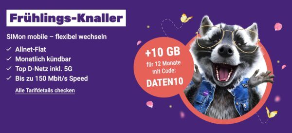 🔥 SIMon mobile: Vodafone Allnet Flat inkl. 80GB 5G für 11,99€ mtl. ➡️ monatlich kündbar