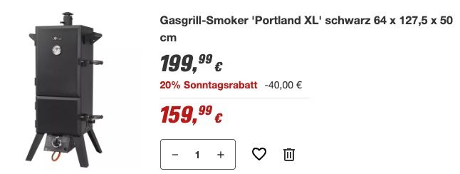 🍖 El Fuego Portland XL AY 3172 Smoker 🌋 für 159,99€ (statt 180€)