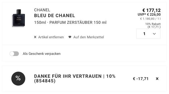 🌼 CHANEL Bleu de Chanel in 150ml ➡️ echtes Herren Parfum ‼️ für 159,41€ (statt 195€)
