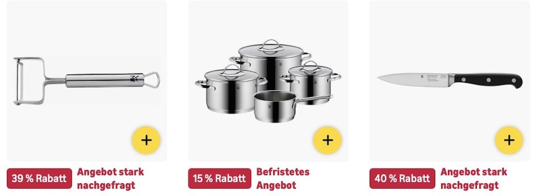 👨‍🍳 Amazon: WMF Mega Sale z.B. 6 tlg. Kochtopfset für 127€ (statt 152€)