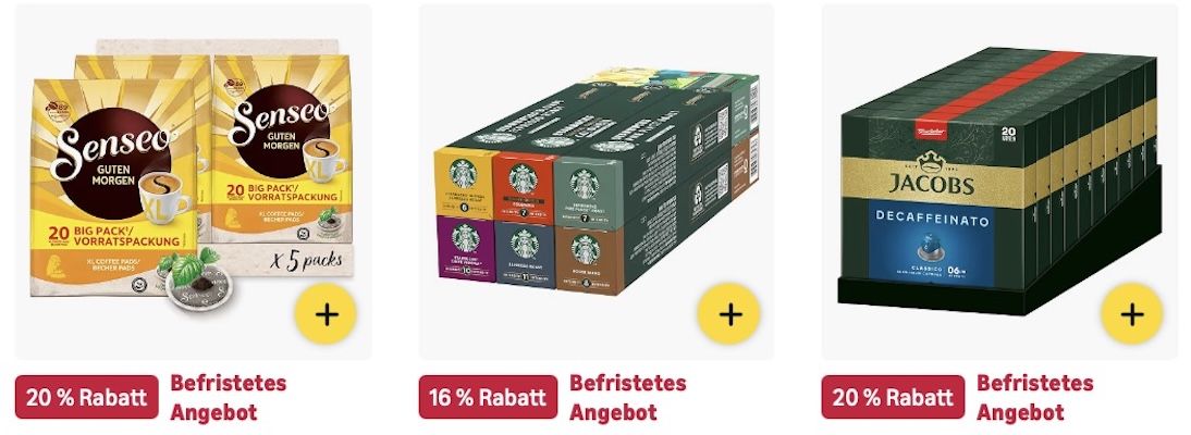 🤑🔝☕️ Amazon: Kaffeebohnen, Pads & Kapseln z.B. Tassimo Kapseln Limited Edition Cinnamon Roll für 27€ (statt 33€) 🤑🔝☕️ Amazon: Kaffeebohnen, Pads & Kapseln z.B. Tassimo Kapseln Limited Edition Cinnamon Roll für 27€ (statt 33€)