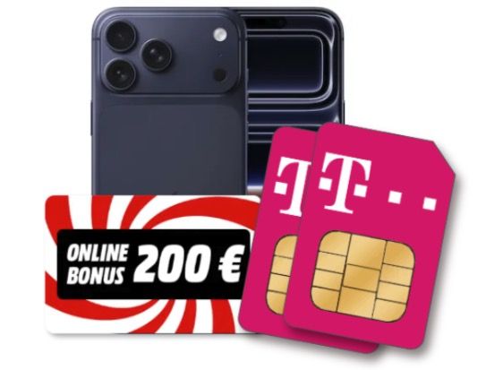 Gewinn! 🍏 Apple iPhone 17 Pro Max für 159€ + Telekom 50GB + 5GB für 54,98€ mtl. + 250€ Bonus