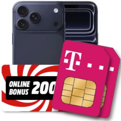 Gewinn! 🍏 Apple iPhone 17 Pro Max für 159€ + Telekom 50GB + 5GB für 54,98€ mtl. + 250€ Bonus