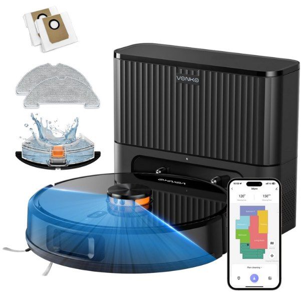 🧹 VONKO S6 Pro Saugroboter mit Wischfunktion & Absaugstation für 124,99€ (statt 150€)