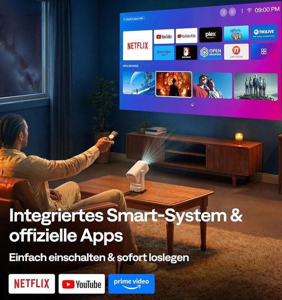 📽️ Aurzen D1 air 1080p Smart Beamer mit Dolby Audio& HDR10 für 79,99€ (statt 180€)