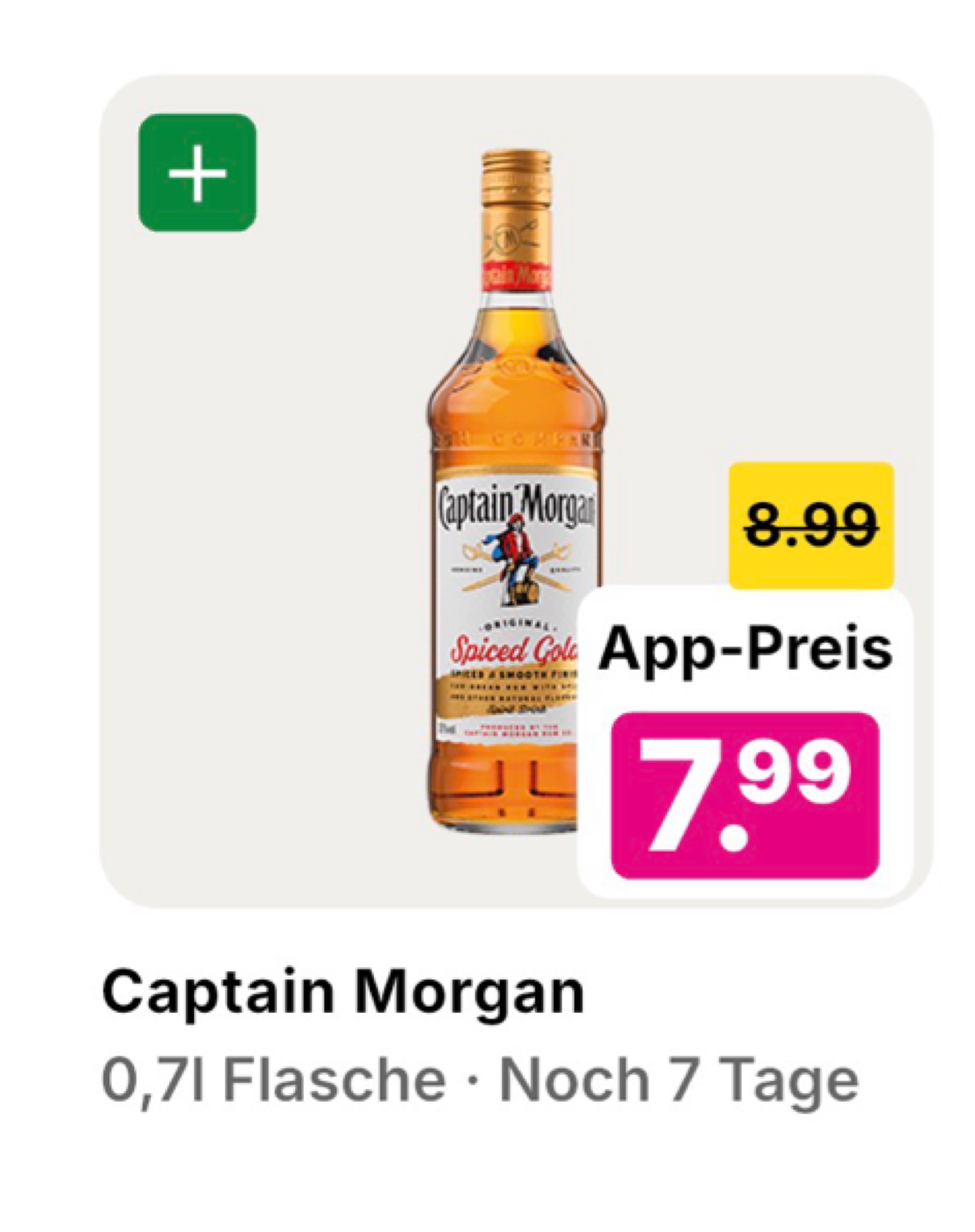 Captain Morgen 0,7 l 7,99€